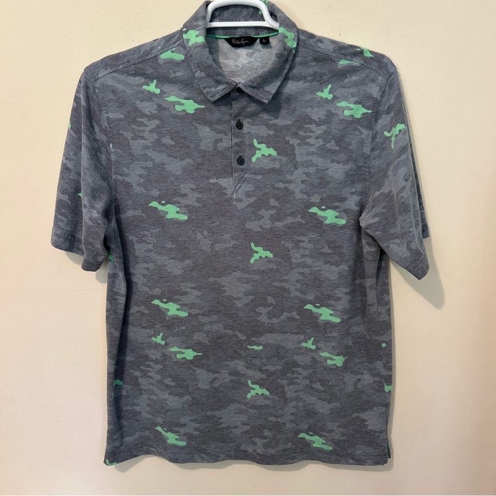 Walter Hagen Golf Polo Shirt Men’s Large Athleisure Casual Camo Print Gray - Picture 2 of 12